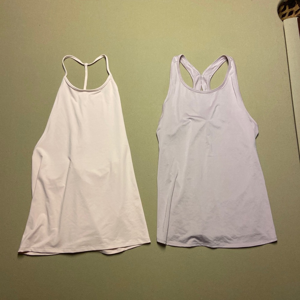 Fabletics Womens XL Tank Top Sleeveless Yoga Lot of 2 Shirts Pink Lilac Purple